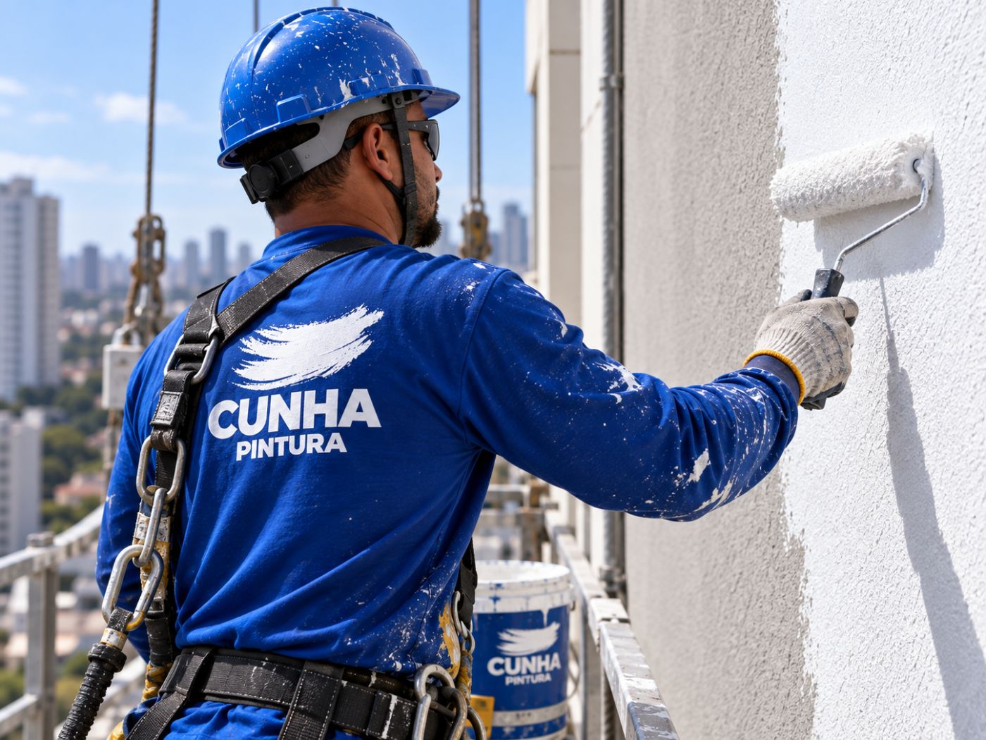 Pintura de fachada em altura