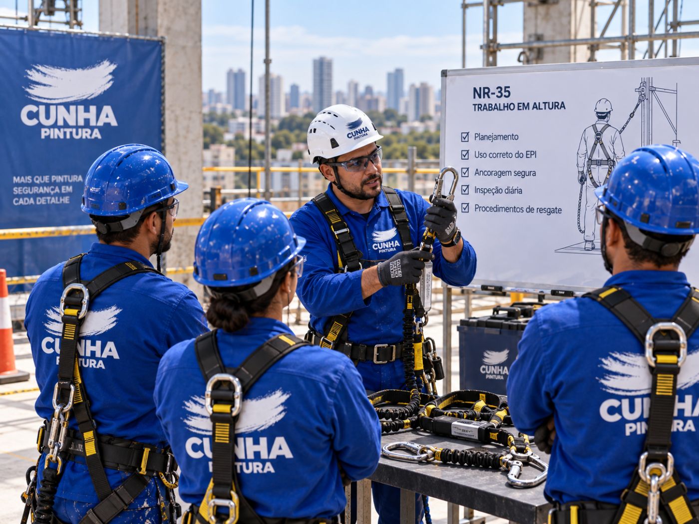 Treinamento de segurança NR-35 da equipe